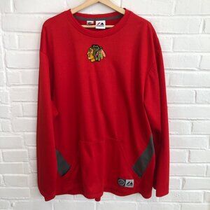 Majestic Chicago Blackhawks NHL Long Sleeve Shirt Sweatshirt Men's 2XL